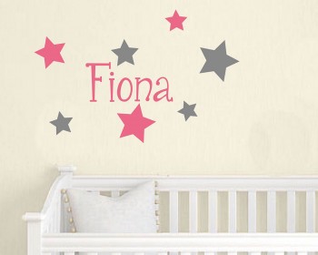 Lovely Stars Customized Name Vinyl Decal For Nursery Lovely Stars Customized Name Vinyl Decal For Nursery